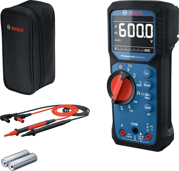 Bosch GDM 600-15 digitalt multimeter med prober og etui.