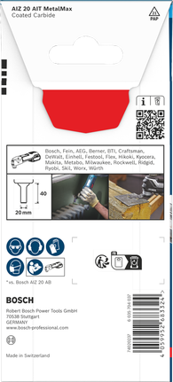 Bosch EXPERT AIZ 20 AIT MetalMax 20×40 mm dykkkuttet blad.