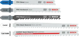 Bosch PRO alt-i-ett-sett for tre og metall, 15 stikksagblad.