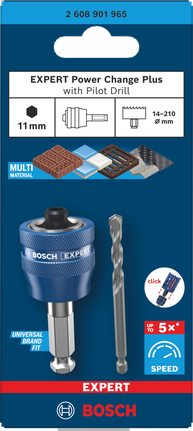 Bosch EXPERT Power Change Plus pilotborsett for flere materialer.
