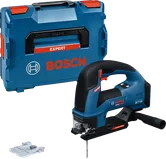Bosch batteridrevet stikksag med koffert og bladsett.