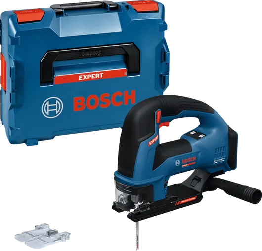 Bosch batteridrevet stikksag med koffert og bladsett.
