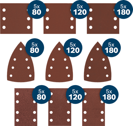 Bosch C430 slipeblad SuperSet, assortert korning 45 deler.
