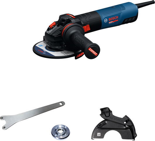 Bosch EXWS20-150SB vinkelsliper med tilbehør.
