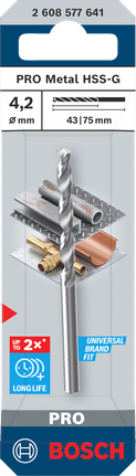 Bosch PRO Metal HSS-G 4,2 mm spiralbor for metall.