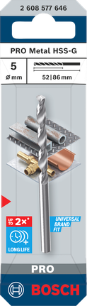 Bosch PRO Metal HSS-G 5 mm spiralbor for metall.