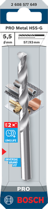 Bosch PRO Metal HSS-G 5,5 mm spiralbor for metall.