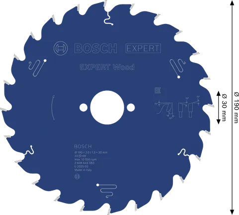 Bosch EXPERT sirkelsagblad for tre, 190 mm, T24.