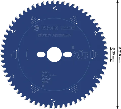 Bosch EXPERT sirkelsagblad i aluminium, 216 mm, for metall.