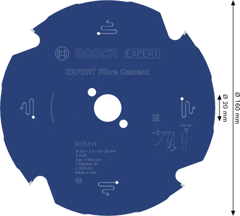 Bosch EXPERT fibersement sirkelsagblad, 160 mm.