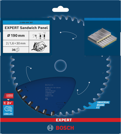 Bosch EXPERT sandwichpanel 190 mm sirkelsagblad.