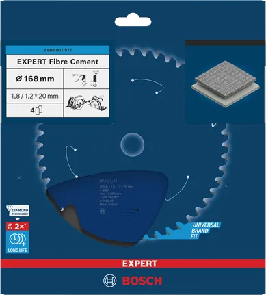 Bosch EXPERT fibersement sirkelsagblad 168×1,8/1,2×20 mm.