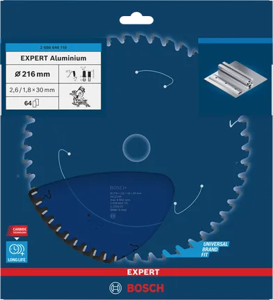 Bosch EXPERT sirkelsagblad i aluminium 216 mm T64.