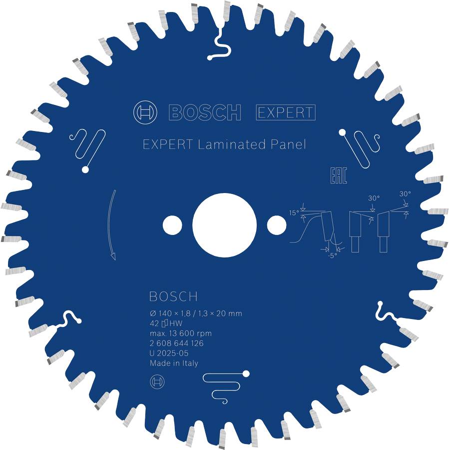 Bosch EXPERT laminert panel sirkelsagblad, 140 mm.