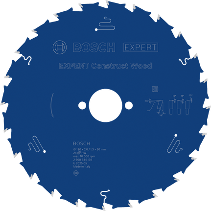 Bosch EXPERT Construct Wood sirkelsagblad 190 mm T24.