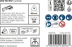 Bosch EXPERT slipeplate AVZ 90 RT2 multiverktøyblad i hardmetall 90 mm.