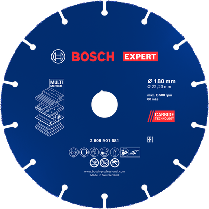 Bosch EXPERT Multi Material hardmetallskjæreskive 180 mm.