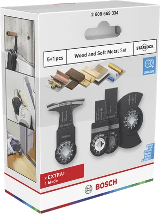 Bosch bladsett for tre og mykt metall, 6 deler.