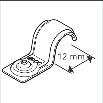 Enkel kabelklemme 12 mm.
