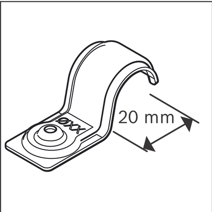 Kabelklemme i metall 20 mm.