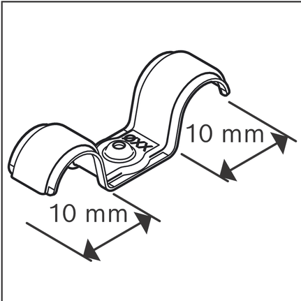 Dobbel kabelklemme 10 mm.