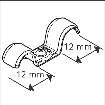Dobbel kabelklemme 12 mm.