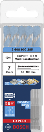Bosch EXPERT HEX-9 multikonstruksjonsbor, 7 mm-pakning.