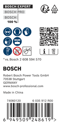 Etikett for Bosch EXPERT Sheet Metal Power Change Plus hullsagsett.