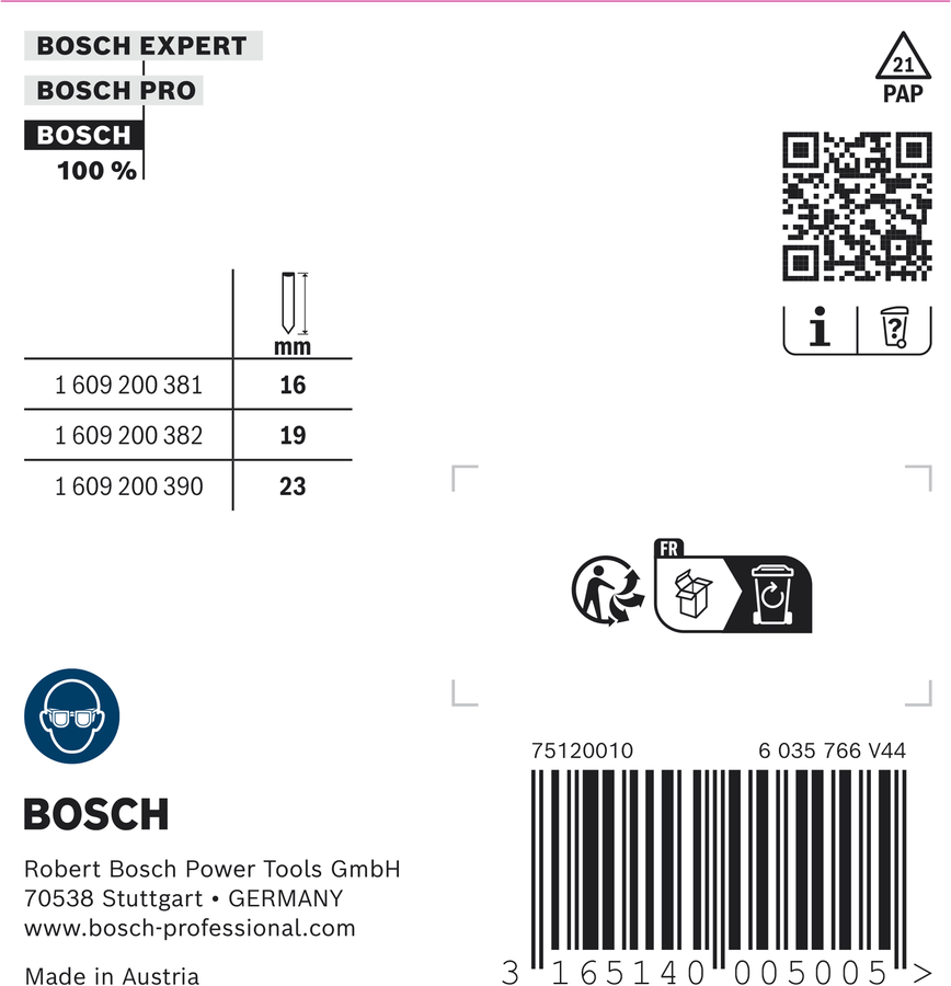 Bosch pinne type 40 spiker, 23 mm lengde.