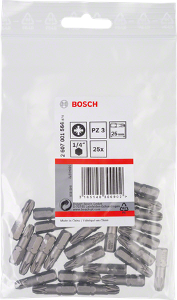 Bosch PZ3 screwdriver bits 25mm pack of 25.