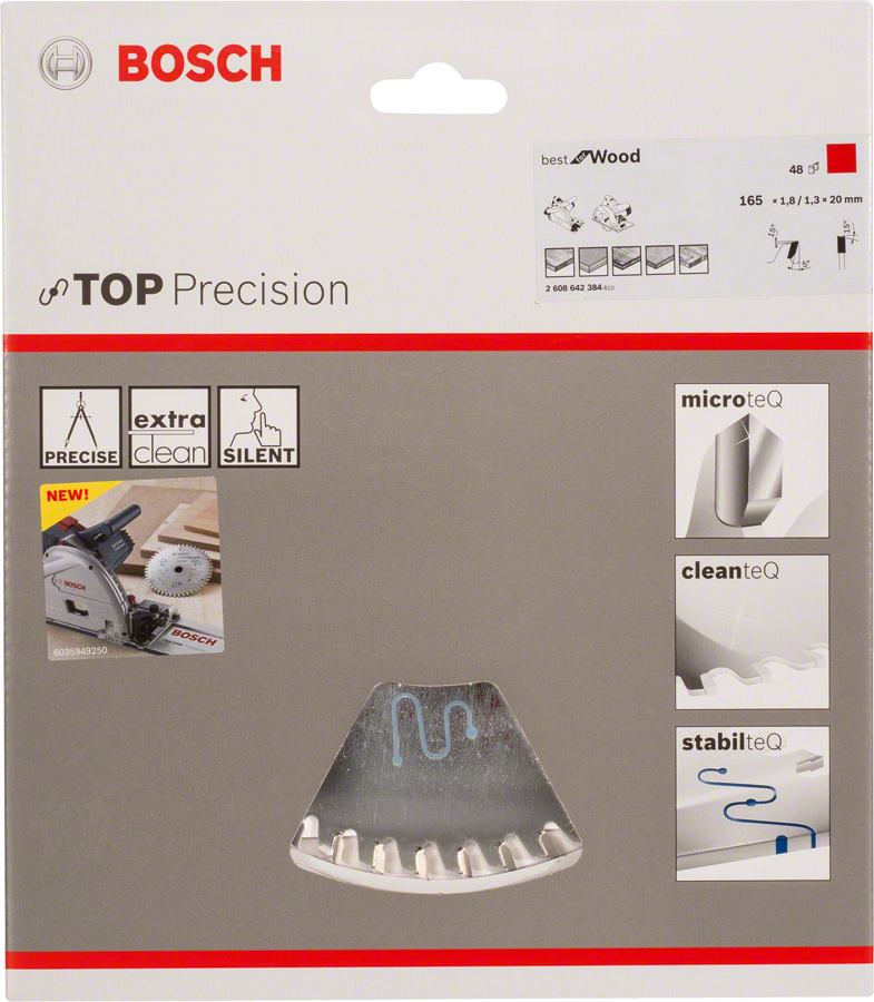 Bosch Top Precision Best for Wood circular saw blade 165mm.