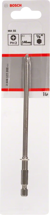 Bosch PH2 screwdriver bit 146mm for MA 55 magazine.