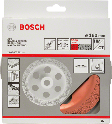 Tungsten carbide grinding head Bosch 180 mm tungsten carbide grinding head.