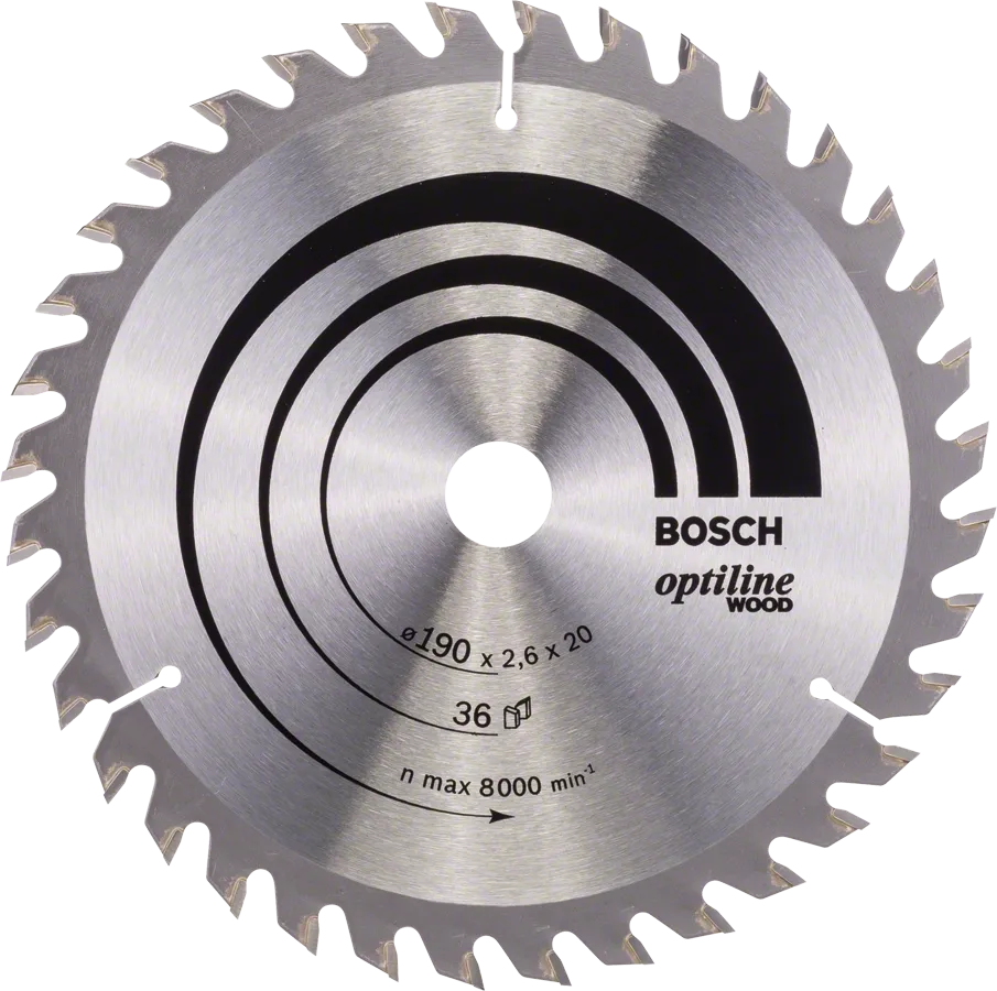 Bosch Optiline Wood circular saw blade, 190 mm 36 teeth.