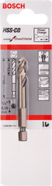 Bosch HSS-Co pilot drill bit for sheet metal, hex shank.