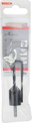 Wood drill bit with countersink Bosch 4 mm wood drill bit with countersink.