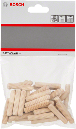 Bosch 8mm wooden dowels.