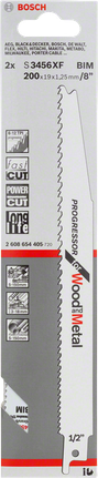 Bosch S3456XF reciprocating saw blade for wood and metal.