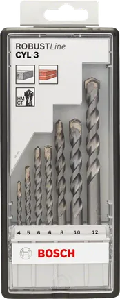 Bosch 7-piece CYL-3 concrete drill bit set 4–12 mm.