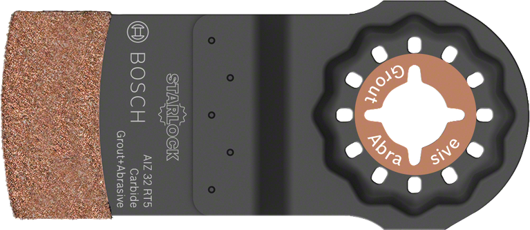 Plunge Cut Saw Blade AIZ 32 RT5 Grout & Abrasive Bosch Starlock AIZ 32 RT5 carbide grout and abrasive blade.