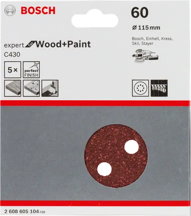 Bosch C430 sanding sheet 115mm 60 grit 5 pack.