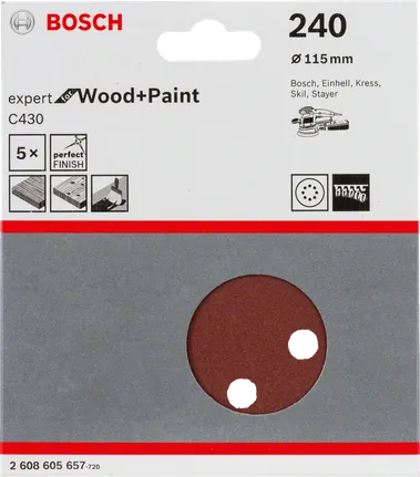 Bosch C430 sanding sheet 115mm 240 grit pack 5.