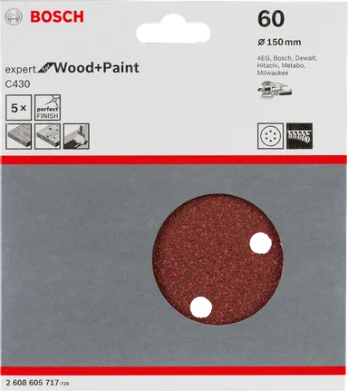 Bosch C430 sanding sheet 150mm 60 grit pack.