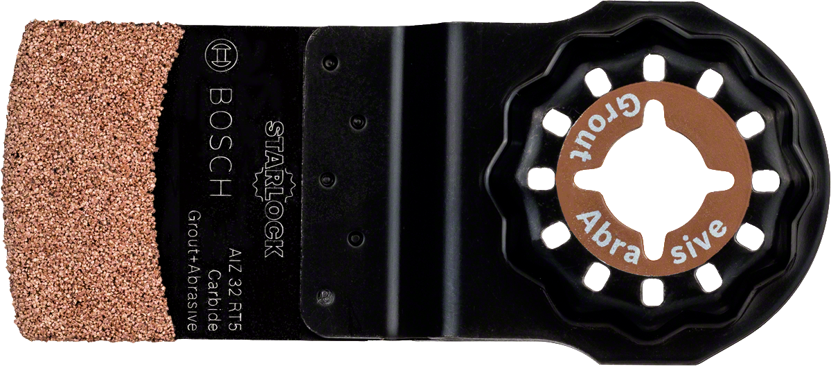 Bosch Starlock carbide grout and abrasive blade.