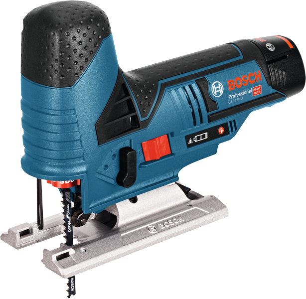 Bosch GST 12V-LI cordless jigsaw for precision cutting.