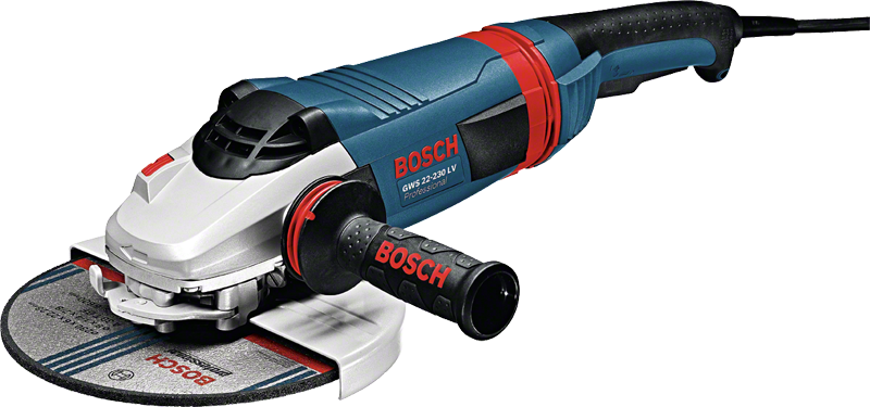 Bosch GWS 22-230 LV angle grinder with 230mm disc.