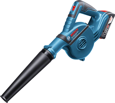 Bosch GBL 18V-120 cordless blower, 18V battery.