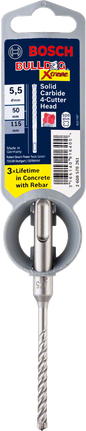 Bosch BulldogXtreme SDS plus 5.5×50×115 mm drill bit.