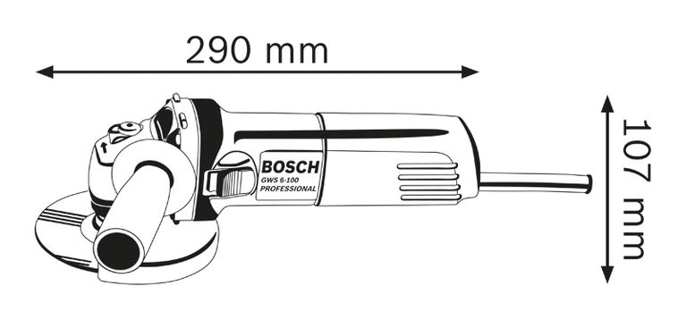 Angle grinder dimensions.