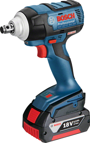 Bosch GDS 18V-300 cordless impact wrench, 300 Nm torque.